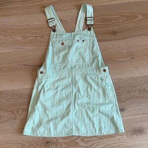 Zara Mint Green Striped Kids Overalls
